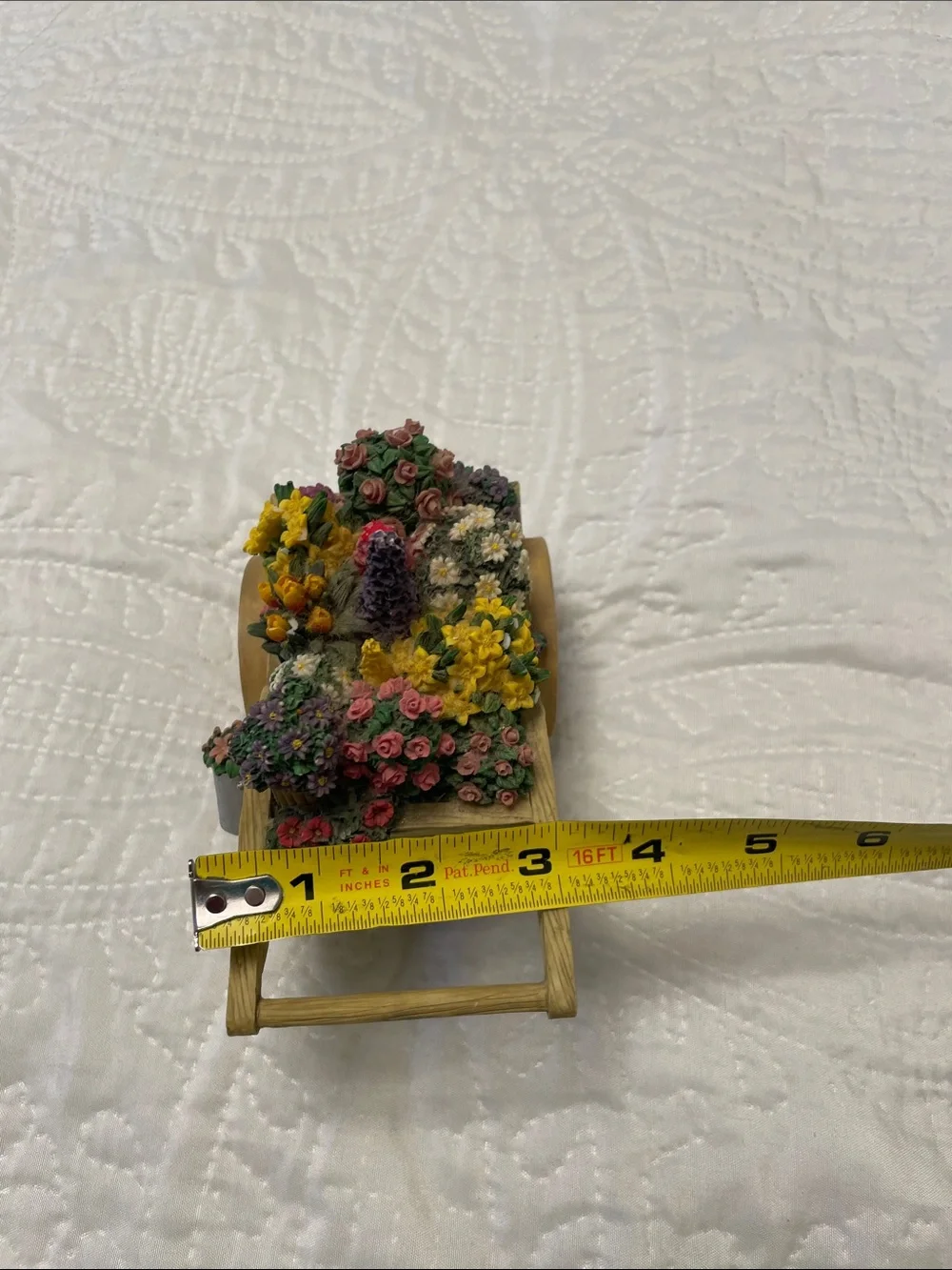 Vintage 1996 San Francisco Music Box Company Resin Flower Cart or Wagon Figure